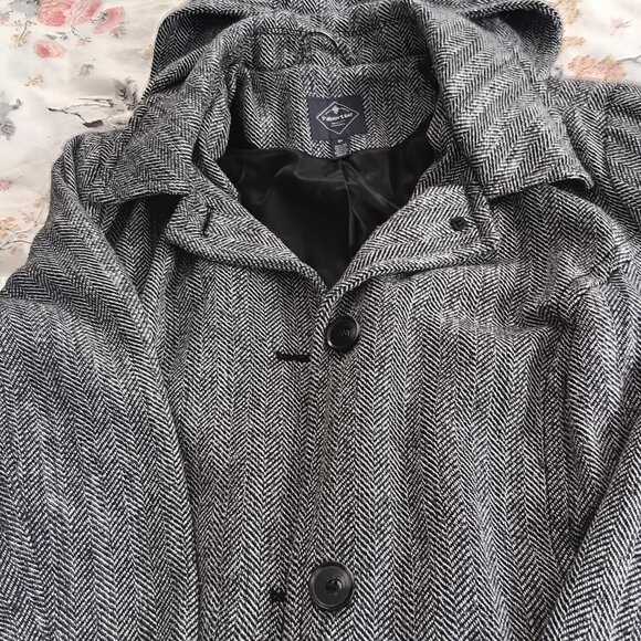 Women's herringbone wool blend classic pea coat St John's Bay 3X - Picture 3 of 4